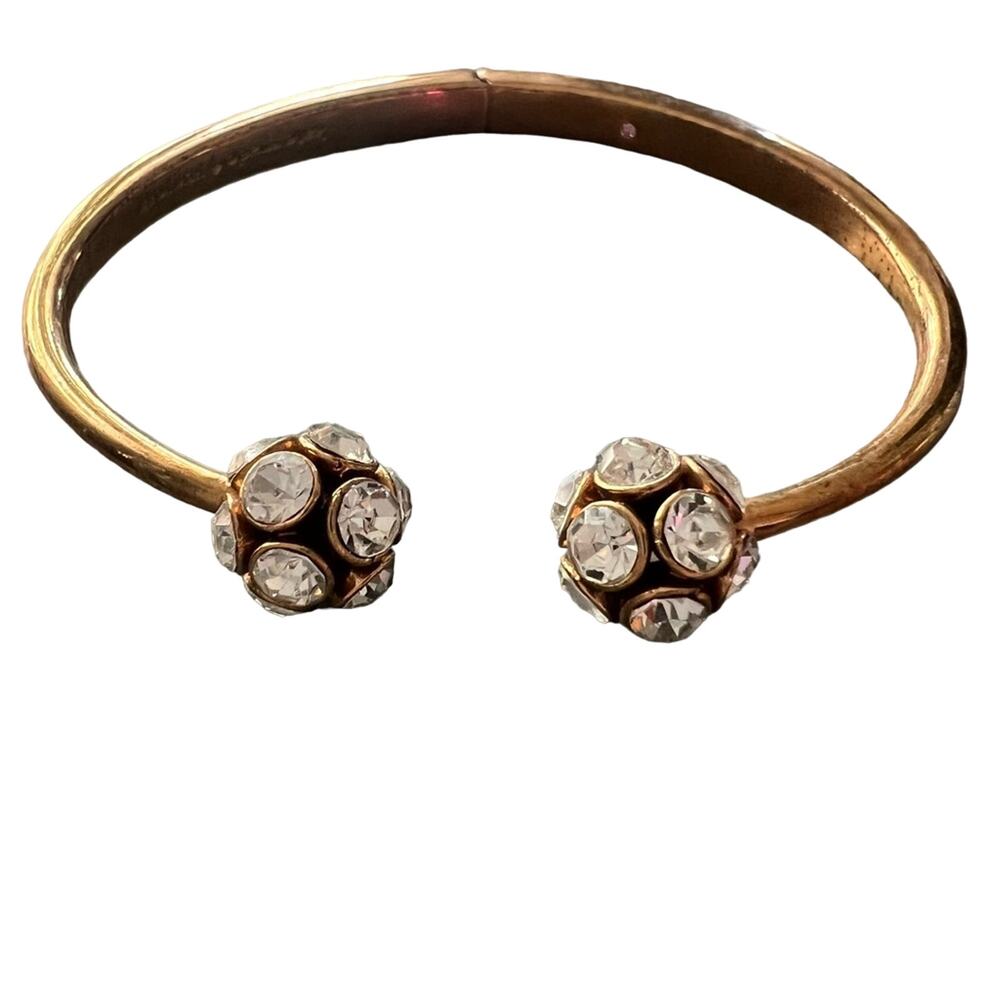Kate Spade Gold Tone Hinged Bangle Bling Bracelet